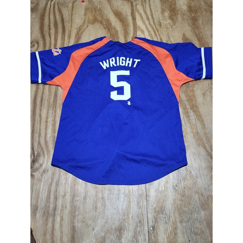 Adidas New York Mets David Wright #5 MLB Jersey Kids Youth L (14-16) Blue @K8b